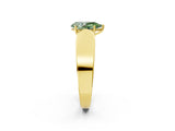 Yellow gold Fancy Green Pear Cut Diamond Channel Set Solitaire Ring with Four-Prong Setting_14
