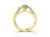 Yellow gold Fancy Green Pear Cut Diamond Channel Set Solitaire Ring with Four-Prong Setting_39