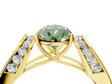 Yellow gold Fancy Green Pear Cut Diamond Channel Set Solitaire Ring with Four-Prong Setting_40