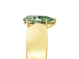 Yellow gold Fancy Green Pear Cut Diamond Channel Set Solitaire Ring with Four-Prong Setting_41