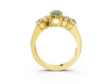 Yellow gold Fancy Green Pear  Cut Diamond Five-Stone Prong Set White Gold Ring_35