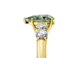 Yellow gold Fancy Green Pear  Cut Diamond Five-Stone Prong Set White Gold Ring_37