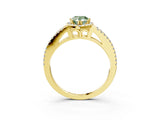 Yellow gold Fancy Green Pear Cut Diamond Halo Split Shank Engagement Ring_42