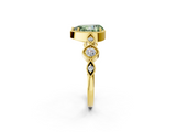 Yellow gold Fancy Green Pear  Cut Diamond Milgrain Marquise Band with Prong Setting_5