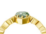 Yellow gold Fancy Green Pear  Cut Diamond Milgrain Marquise Band with Prong Setting_7
