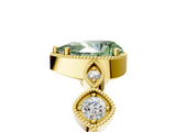 Yellow gold Fancy Green Pear  Cut Diamond Milgrain Marquise Band with Prong Setting_8