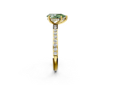 Yellow gold Fancy Green Pear  Cut Diamond Pavé Band Ring with Four-Prong Setting_25