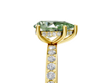 Yellow gold Fancy Green Pear  Cut Diamond Pavé Band Ring with Four-Prong Setting_28