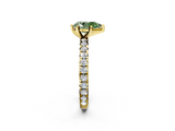 Yellow gold Fancy Green Pear  Cut Diamond Pavé Band with Four-Prong Setting_22