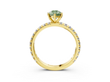 Yellow gold Fancy Green Pear  Cut Diamond Pavé Band with Four-Prong Setting_23