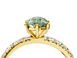 Yellow gold Fancy Green Pear  Cut Diamond Pavé Band with Four-Prong Setting_24