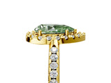 Yellow gold Fancy Green Pear Cut Diamond Pavé Halo Ring with Four-Prong Setting_40