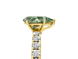 Yellow gold Fancy Green Pear Cut Diamond Pavé Solitaire Engagement Ring with Four-Prong Setting_90