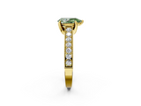 Yellow gold Fancy Green Pear  Cut Diamond Pave Band with Four-Prong Setting_39