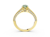 Yellow gold Fancy Green Pear  Cut Diamond Pave Band with Four-Prong Setting_40