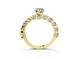 Yellow gold Fancy Green Pear Cut Diamond Side Stone Engagement Ring with Four-Prong Setting_39