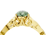 Yellow gold Fancy Green Pear Cut Diamond Solitaire Celtic Knot Ring with Four-Prong Setting_45