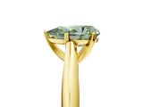 Yellow gold Fancy Green Pear Cut Diamond Solitaire Engagement Ring with Cathedral Setting and Four-Prong Mount_116