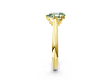 Yellow gold Fancy Green Pear Cut Diamond Solitaire Engagement Ring with Cathedral Setting and Four-Prong Mount_26