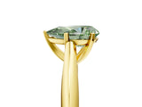 Yellow gold Fancy Green Pear Cut Diamond Solitaire Engagement Ring with Cathedral Setting and Four-Prong Mount_29