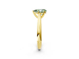 Yellow gold Fancy Green Pear Cut Diamond Solitaire Engagement Ring with Cathedral Setting and Four-Prong Mount_32