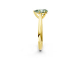 Yellow gold Fancy Green Pear Cut Diamond Solitaire Engagement Ring with Cathedral Setting and Four-Prong Mount_68