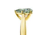 Yellow gold Fancy Green Pear Cut Diamond Solitaire Engagement Ring with Cathedral Setting and Four-Prong Mount_71