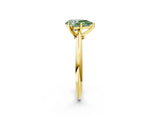Yellow gold Fancy Green Pear Cut Diamond Solitaire Engagement Ring with Classic Band and Four-Prong Setting_26