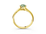 Yellow gold Fancy Green Pear Cut Diamond Solitaire Engagement Ring with Classic Band and Four-Prong Setting_27