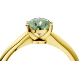 Yellow gold Fancy Green Pear Cut Diamond Solitaire Engagement Ring with Classic Band and Four-Prong Setting_28