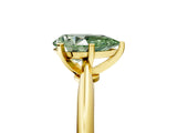 Yellow gold Fancy Green Pear Cut Diamond Solitaire Engagement Ring with Classic Band and Four-Prong Setting_29