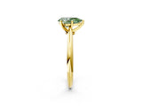 Yellow gold Fancy Green Pear Cut Diamond Solitaire Engagement Ring with Classic Band and Four-Prong Setting_89