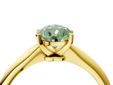 Yellow gold Fancy Green Pear Cut Diamond Solitaire Engagement Ring with Classic Band and Four-Prong Setting_91
