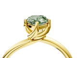 Yellow gold Fancy Green Pear Cut Diamond Solitaire Engagement Ring with Four-Prong Setting and Classic Band_24
