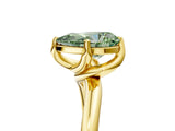 Yellow gold Fancy Green Pear Cut Diamond Solitaire Engagement Ring with Four-Prong Setting and Classic Band_25