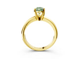 Yellow gold Fancy Green Pear Cut Diamond Solitaire Engagement Ring with Round Band and Four-Prong Setting_151
