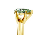 Yellow gold Fancy Green Pear Cut Diamond Solitaire Engagement Ring with Round Band and Four-Prong Setting_153