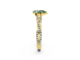 Yellow gold Fancy Green Pear Cut Diamond Solitaire Engagement Ring with Twisted Pavé Band and Four-Prong Setting_46