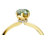 Yellow gold Fancy Green Pear Cut Diamond Solitaire Ring with Classic Band and Four-Prong Setting_4