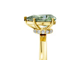 Yellow gold Fancy Green Pear Cut Diamond Solitaire Ring with Classic Band and Four-Prong Setting_5