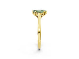 Yellow gold Fancy Green Pear Cut Diamond Solitaire Ring with Flower Prong Setting and Classic Band_38