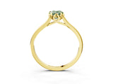 Yellow gold Fancy Green Pear Cut Diamond Solitaire Ring with Flower Prong Setting and Classic Band_39