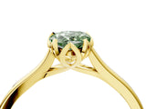 Yellow gold Fancy Green Pear Cut Diamond Solitaire Ring with Flower Prong Setting and Classic Band_40
