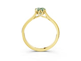 Yellow gold Fancy Green Pear Cut Diamond Solitaire Ring with Flower Prong Setting and Classic Band_64