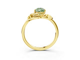 Yellow gold Fancy Green Pear Cut Diamond Solitaire Ring with Twist Band and Four-Prong Setting_74