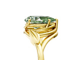 Yellow gold Fancy Green Pear Cut Diamond Solitaire Ring with Twist Band and Four-Prong Setting_76