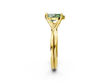 Yellow gold Fancy Green Pear Cut Diamond Solitaire Twist Band Prong Setting Ring_57