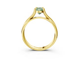 Yellow gold Fancy Green Pear Cut Diamond Solitaire Twist Band Prong Setting Ring_58