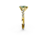 Yellow gold Fancy Green Pear  Cut Diamond Vine Band with Four-Prong Setting_42