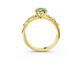 Yellow gold Fancy Green Pear  Cut Diamond Vine Band with Four-Prong Setting_43